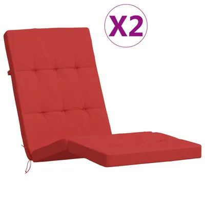Image de vidaXL Coussins de chaise longue 2 pcs. Rouge Tissu Oxford