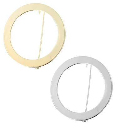 Productafbeelding van Ronde broche - 2 stuks - Metaallegering - Veiligheidsspeld voor kleding en accessoires - Diameter 31 mm