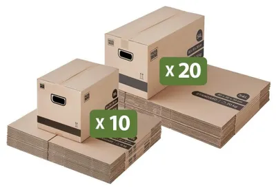 Immagine prodotto di Elzusha - Set di 30 scatole per traslochi, assortimento di dimensioni (20 grandi, 10 piccole)