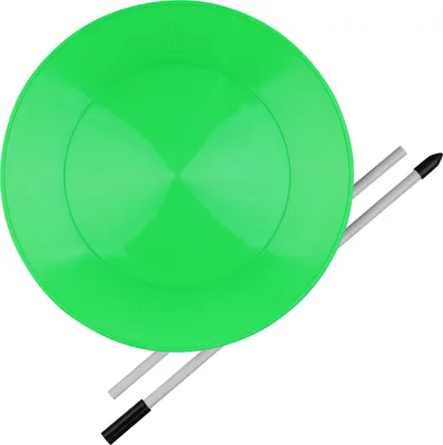 Produktbild von Diabolo jonglierteller mit stab kinder– 23 cm UV reaktiver Jonglierteller  (55 cm) für leichtgängiges Drehen | Grun Plastik teller zum jonglieren