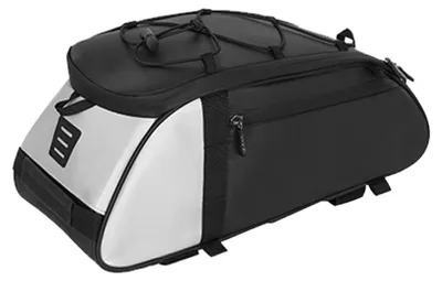 Produktbild von Fahrradtasche - 3-in-1 Gepäckträger- und Satteltasche - Wasserdicht - Reflektierend - Abnehmbarer Schultergurt - Grau