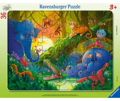 Produktbild von Kinderpuzzle 36 Teile - Sonnenuntergang im Dschungel