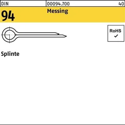 Produktbild von Reyher Splinte DIN 94 Messing 3,2 x 63 Ms (100 Stück)