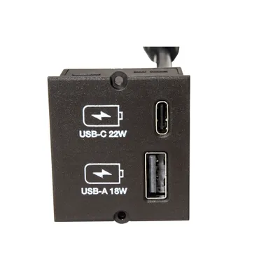 Obrázek produktu pro Bachmann 917.227, USB A + USB C, Černá, IP20, 250 V, 50/60 Hz, 15 V