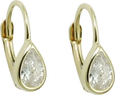 Produktbild von Ohrbrisur Ohrringe 14x5mm Tropfen Zirkonia weiß 9Kt GOLD gold 14x5mm