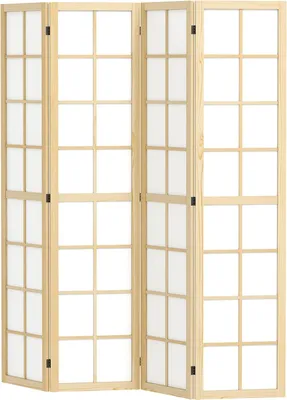 Immagine prodotto di Paravento divisorio divisorio in 4 parti 160 x 170 cm, divisorio pieghevole, paravento per la privacy per soggiorno, naturale