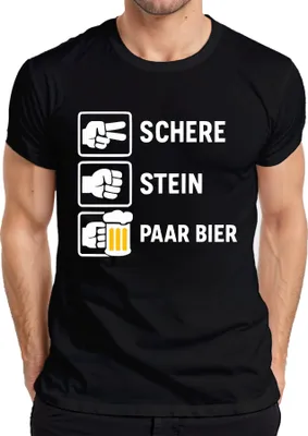 Produktbild von Schere Stein Paar Bier Lustig Spruch Party Bierliebhaber Geschenk Herren T-Shirt, Schwarz, M