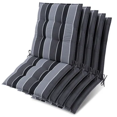 Productafbeelding van Beautissu set van 5 zonnedekpads, model Niederlehner, editie 105x50x8 cm, antraciet gestreept
