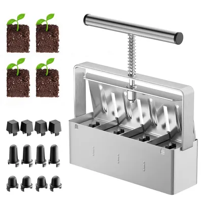 Produktbild von Pflanzzubehör, handgeführter Bodenblocker 5 × 5 cm zur Herstellung von Anzuchtblöcken für Samen, geeignet für Garten- und Blumenerde, für Freilandpflanzen