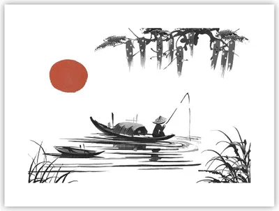 Produktbild von Poster - Poster ohne Rahmen - China Angler Zeichnen - 40x30 cm - Wand Bild - Wanddeko - Wandbilder - Kunstposter - Wandposter - Bilder - Kunstdruck - Wanddekoration - Wandbild - P2XAA40x30-4340