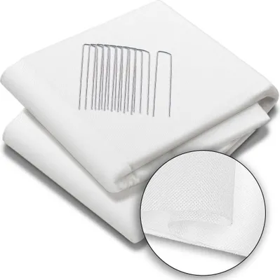 Produktbild von VOUNOT® Gartenvlies Frostschutz mit 10 Erdanker, Frühbeetvlies Frostschutzvlies für Pflanzen, 50g/m², 1,5x10m