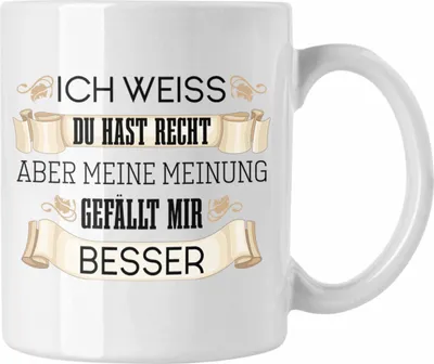 Produktbild von Trendation - Lustiges Geschenk für Männer Frauen Tasse Besserwisser Geschenkidee Lustige Tasse mit Spruch (Weiß)
