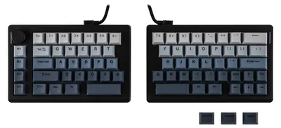 Obrázok produktu pre Mechanická klávesnica, ergonomický rozdelený dizajn (Split70) – čierna, 70% rozloženie kláves, s RGB podsvietením