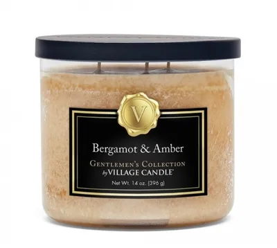 Produktbild von Village Candle Gentlemen's collection Bergamot & Amber 396g Herrenkerze mit dem Duft von Bergamotte und Amber