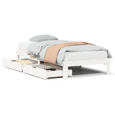 Immagine prodotto di Giroletto con Cassetti Bianco 75x190 cm Legno Massello di Pino
