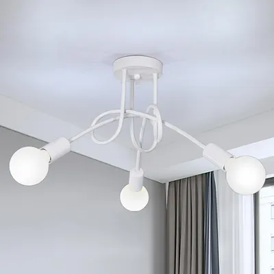Zdjęcie produktu dla Lampa sufitowa Toolight, 3 źródła światła, biała, gwint E27, średnica 40 cm, idealna do sypialni