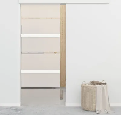 Produktbild von The Living Store Schiebetür mit Softclose ESG-Glas und Aluminium 76x205 cm
