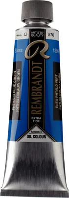 Zdjęcie produktu dla Tubka z farbą olejną Rembrandt 150 ml Phthalo Blue Greenish 576