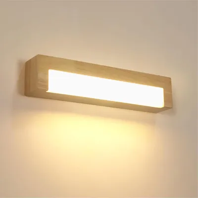 Productafbeelding van Comely LED wandlamp voor binnen, houten wandlamp voor binnen, 18W, 2025 lumen, warm wit licht (3000K)