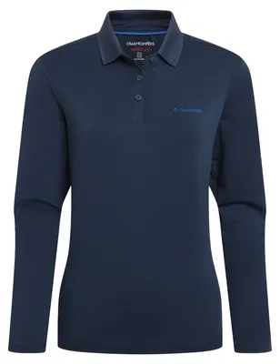 Image de Craghoppers - Polo « Thornbury » pour femme, Nosilife, emblème, manches longues CG2507 (34 DE) (bleu marine)