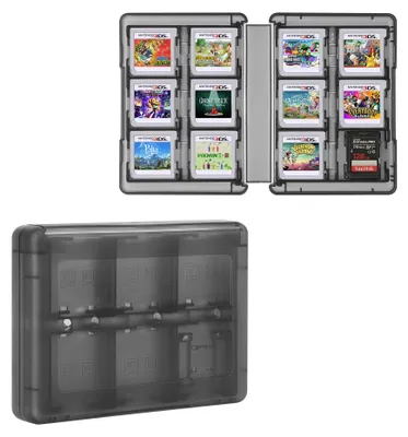 Produktbild von kwmobile Aufbewahrungsbox für Spiel-Kartuschen kompatibel mit Nintendo 3DS Box - Spiele Hülle für bis zu 22 Spiele und Zubehör - Schwarz