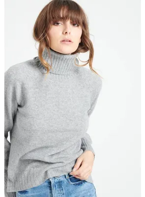 Produktbild von Studio Cashmere8 Damenpullover mit Rollkragen LILLY 22 - Hellgrau - Größe XXL