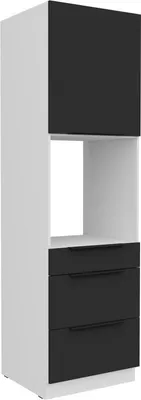 Produktbild von Einbau-Backofenschrank mit Schubladen LUNARA – Breite 60 cm, schwarz/weiß
