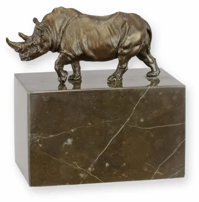 Produktbild von Bronzeskulptur Nashorn Replikat Retro Design Dekoration