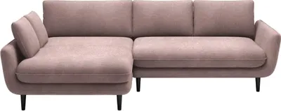 Produktbild von DOMO-HOME Ecksofa mit Schlaffunktion SOLANO – Elegantes Skandinavisches Ecksofa 260x167cm| Bettkasten und Holzbeinen für Komfort und Stil | Hochwertigen Materialien | Farbe rosa | Links