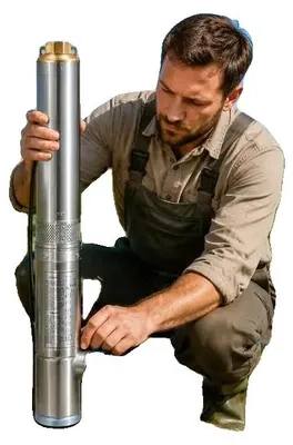Image de Pompe pour puits profonds, débit de 105 litres par minute, protection IP68, couleur argent