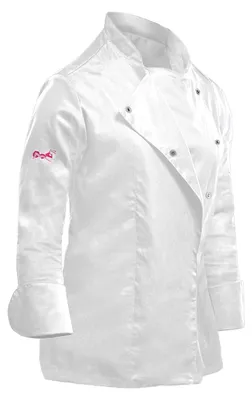 Produktbild von strongAnt Kochjacke Damen langarm Stretch mit Druckknöpfen Kochuniform - Weiß. Größe: XL