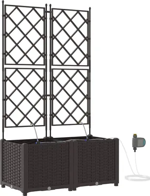 Obrázek produktu pro Zahradní pěstebník 2 pcs Hnědá 80 x 40 x 142 cm Plast