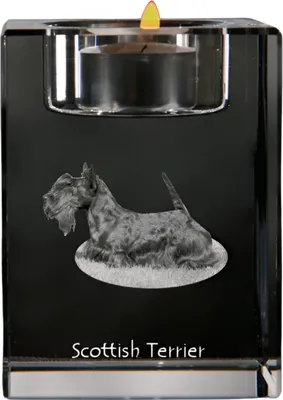 Produktbild von Schottischer Terrier, Scottish terrier - Kerzenhalter mit Hundefoto, Teelichthalter aus Kristall, personalisiertes Geschenk der Marke Art-Dog