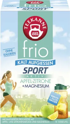 Zdjęcie produktu dla Czajniczek 7394 frio® Sport Aktiv - Jabłko-Cytryna + Magnez - 18 saszetek