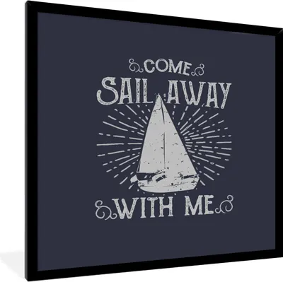 Produktbild von MuchoWow® MuchoWow® Gerahmtes Poster Jahrgang - Segeln - Boot 40x40 cm - Poster mit zchwarzem Bilderrahmen - Mit Rahmen - Wanddekoration Schlafzimmer