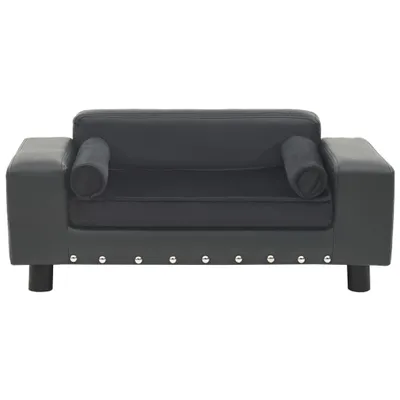 Produktbild von vidaXL Hundesofa Dunkelgrau 81x43x31 cm Plüsch und Kunstleder