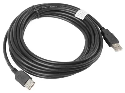 Produktbild von Lanberg CA-USBE-10CC-0050-BK, 5 m, USB A, USB A, USB 2.0, 0,48 Gbit/s, Schwarz
