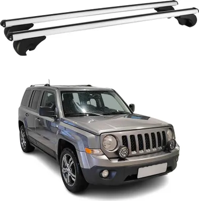 Image de Barres de toit Transversales pour Jeep Patriot 2007-2016 Aluminium Argent