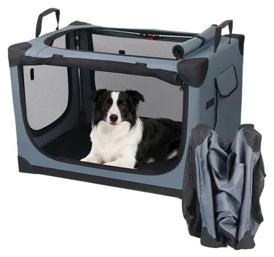 Produktbild von Hundebox faltbar 75x54x50 cm, Transportbox für große Hunde, atmungsaktiv, waschbar