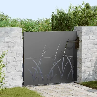 Produktbild von Gartentor Schwarz 85 x 100 cm Pulverbeschichteter Stahl