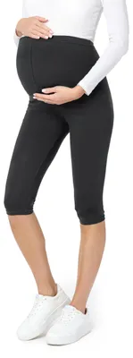 Produktbild von Be Mammy 3/4 Umstandsleggings aus Baumwolle BE20-229 (Schwarz, M)