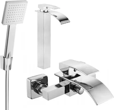 Image de Aries R45 Mélangeur lavabo et baignoire avec accessoires, chrome (744813R45-00)