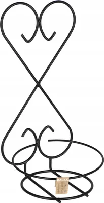 Produktbild von KADAX Blumentopfhalter, Wandkorb, Pflanzenhänger aus Stahl, Blumenhänger, Wandhalterung, Blumenregal für Innen, Pflanzen, Blumenhalter, Topfhalter, Deko, schwarz (Herz)