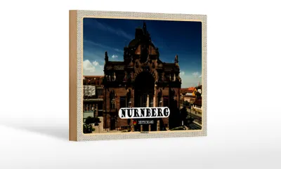 Produktbild von Holzschild Städte Nürnberg Staatstheater Gebäude 18x12 cm Dekoration