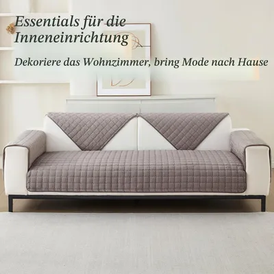 Produktbild von Samt Sofabezug Braun 90x90cm, rutschfest und ohne zusätzliche Befestigung