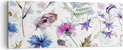Produktbild von Bild auf Leinwand - Leinwandbild - Blume Wiese Natur - 140x50cm - Wand Bild - Wanddeko - Wandbilder - Leinwanddruck - Bilder - Kunstdruck - Wanddekoration - Leinwand bilder - Wandkunst - AB140x50-3838