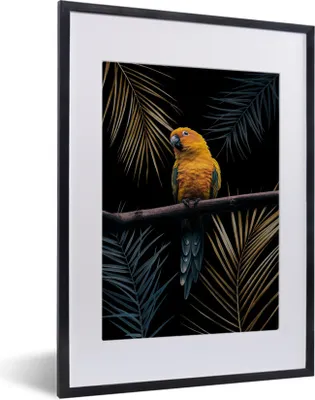 Produktbild von MuchoWow® MuchoWow® Gerahmtes Poster Farben - Vogel - Papagei 30x40 cm - Poster mit zchwarzem Bilderrahmen - Wandposter Schlafzimmer