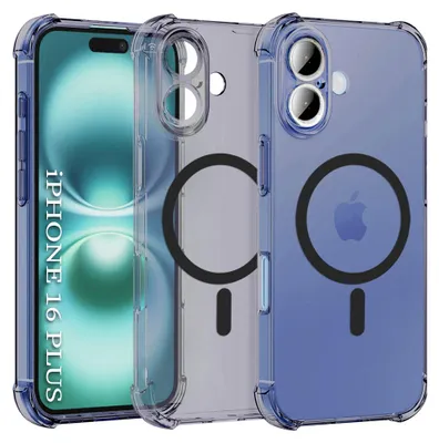 Obrázok produktu pre Techsuit - Shockproof Clear Silicone MagSafe kryt na iPhone 16 - dymovo čierny