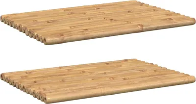 Image de vidaXL Tapis de bain 2 pcs. 70x50 cm Bambou