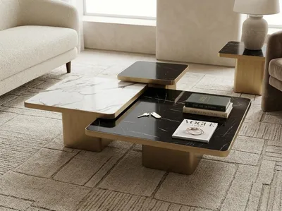 Image de Élégant ensemble de trois tables basses au style moderne